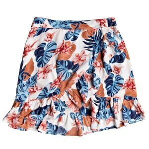 Roxy Hawiian Floral Print Halo Wrap Skirt Size Small